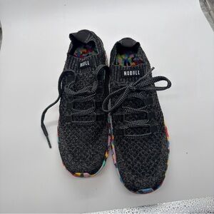 NOBULL Black Knit Sneakers with Multicolor Sole